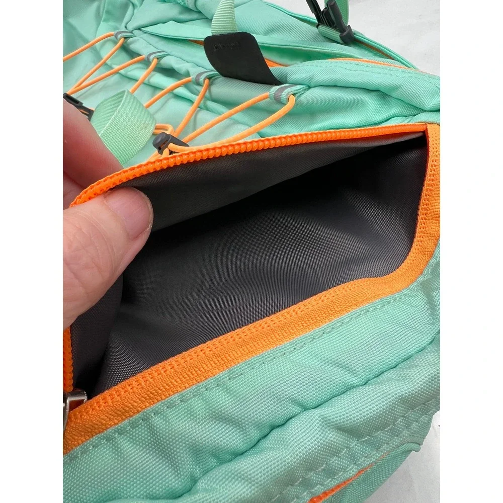 The North Face Borealis Backpack Mint Green Orange Bungee Laptop Bag Hiking
